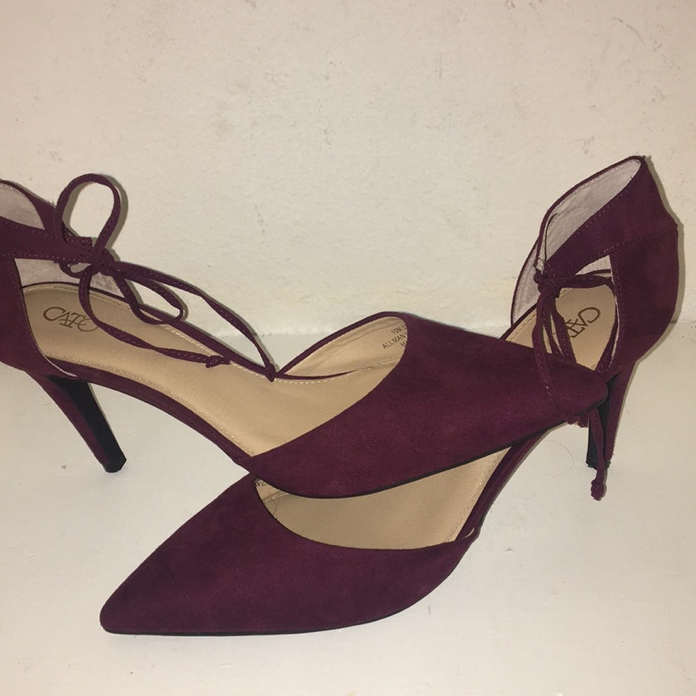 Cato burgundy/royal purple color heels